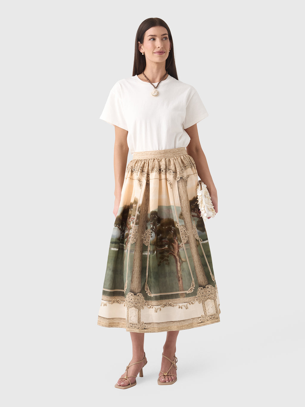 Agua By Agua Bendita Women's Tangelo Paraiso Midi Skirt - Saint Bernard
