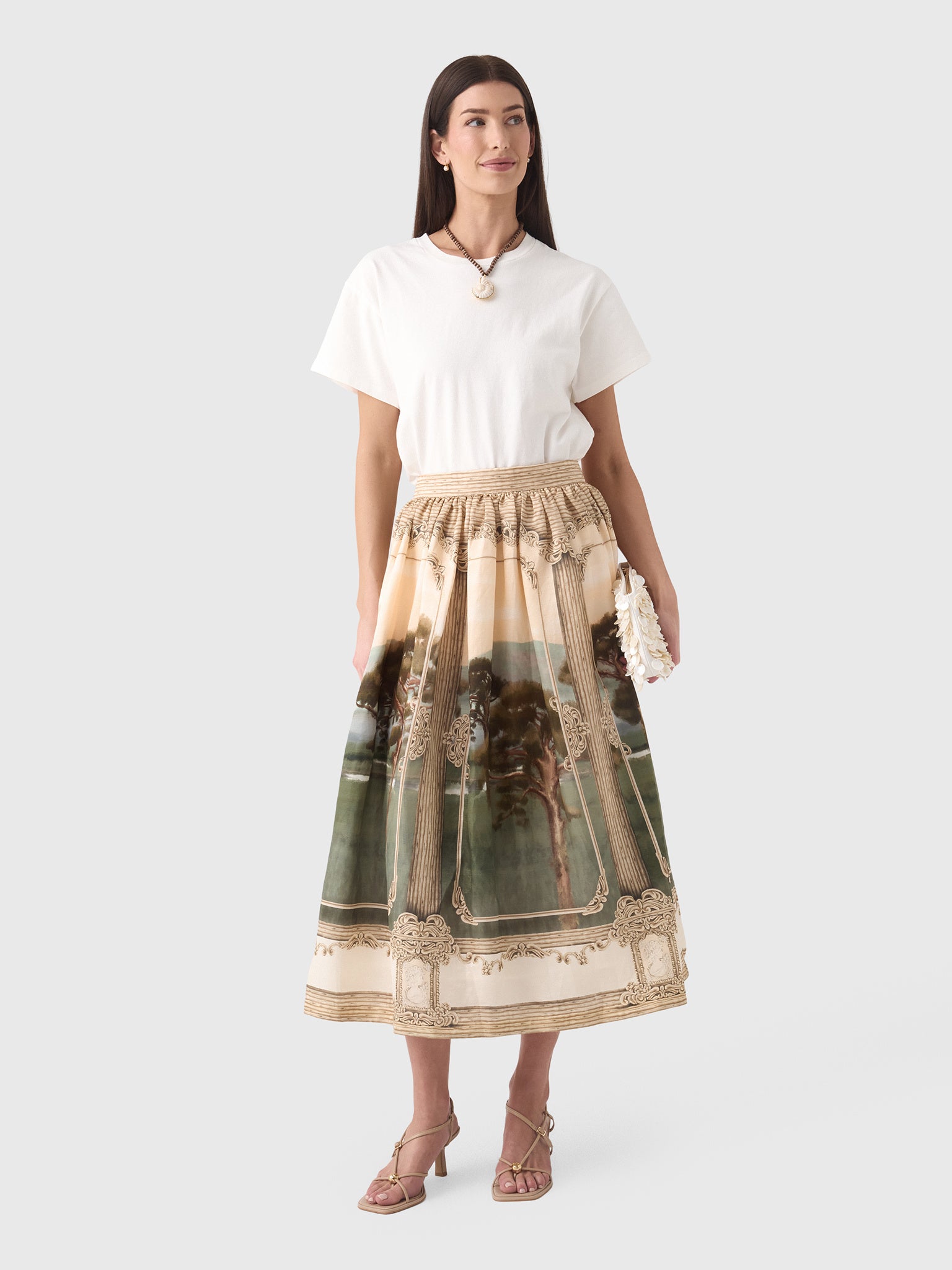 Agua By Agua Bendita Women's Tangelo Paraiso Midi Skirt - Saint Bernard
