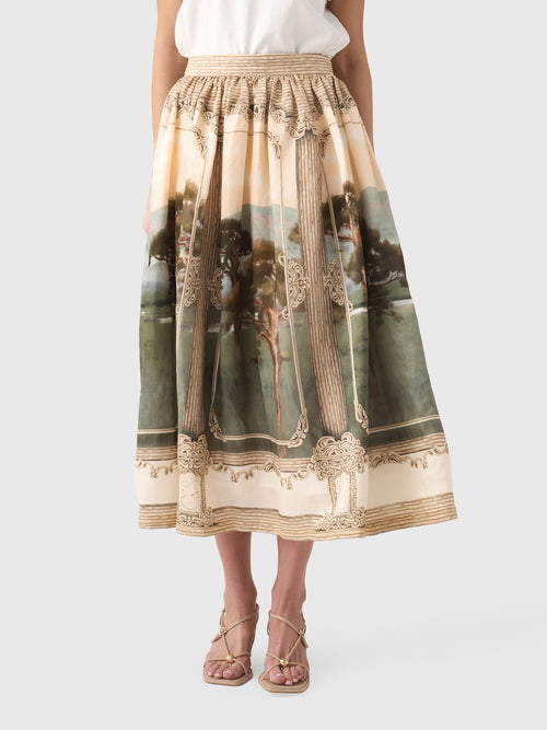 Agua By Agua Bendita Women's Tangelo Paraiso Midi Skirt