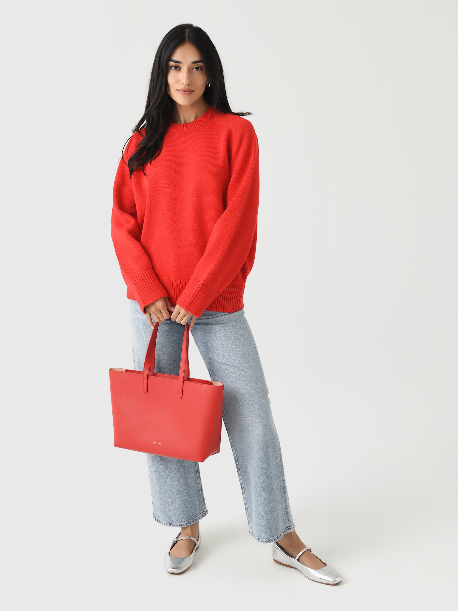 White + Warren Women's Organic Cotton Saddle Sleeve Crewneck - Saint Bernard