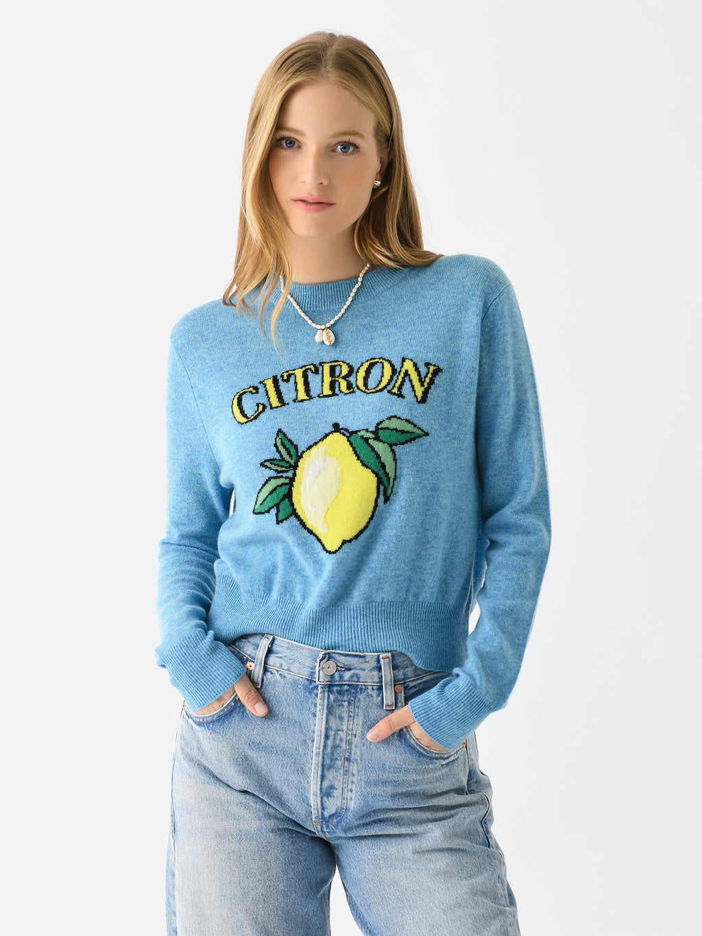 White + Warren Women's Cashmere Citron Crewneck Sweater - Saint Bernard
