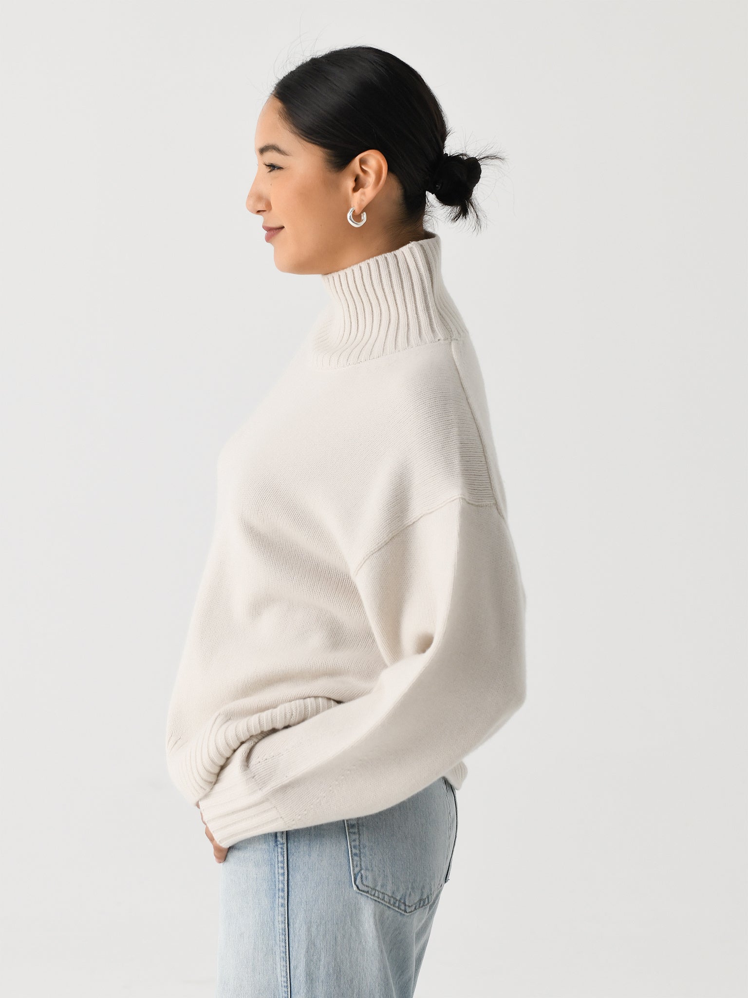 White + Warren Women's Merino Cashmere Standneck | $495.00 | Saint