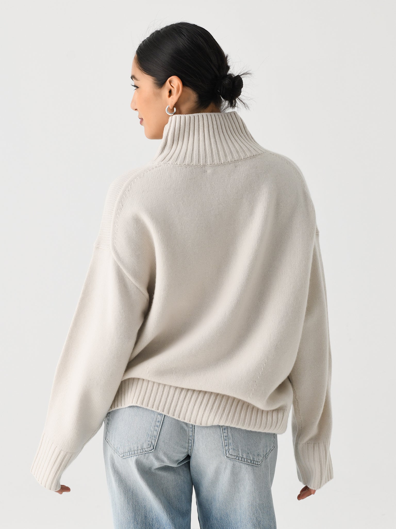 White + Warren Women's Merino Cashmere Standneck | $495.00 | Saint
