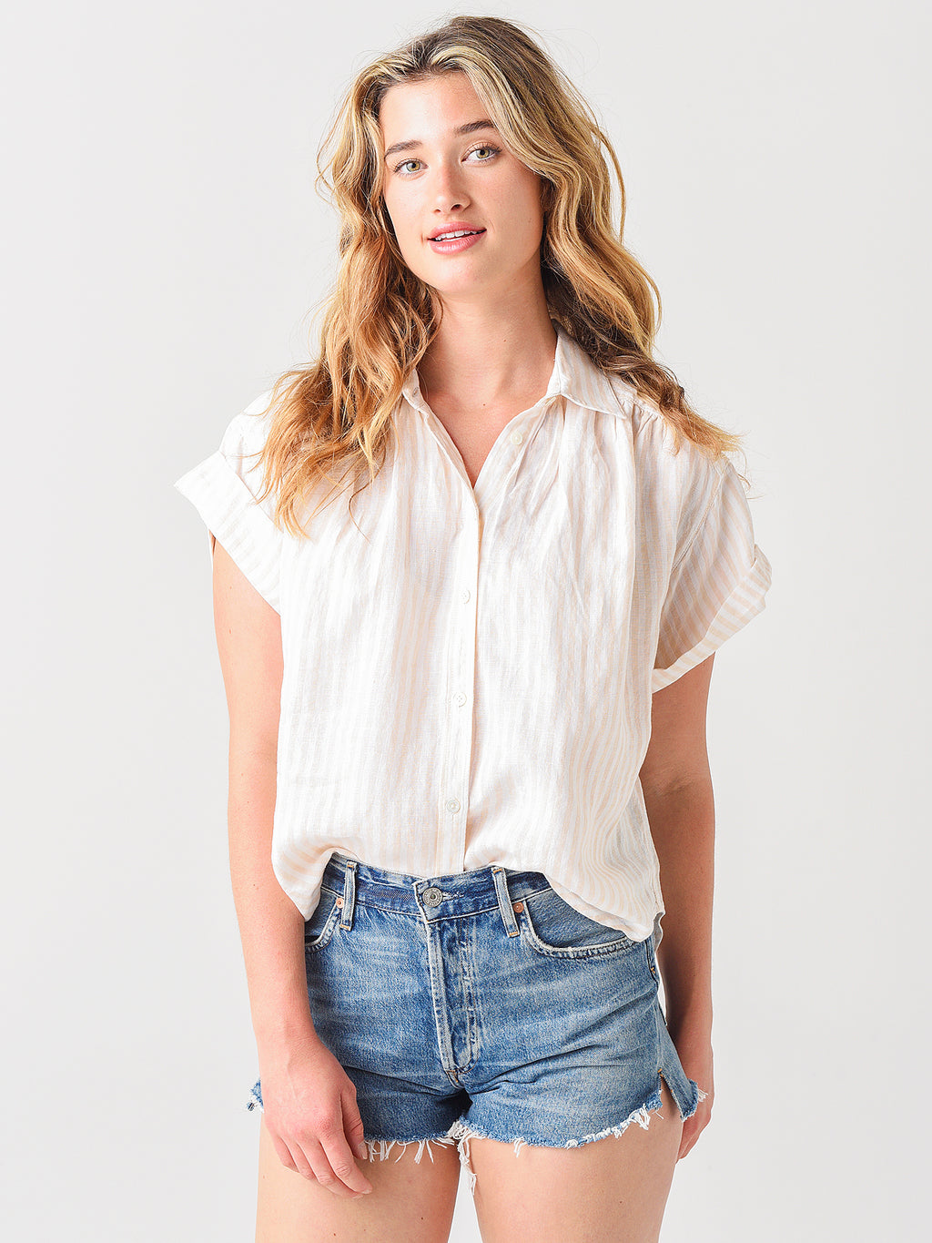 Joie Women's Naro Short Sleeve Linen Top - Saint Bernard
