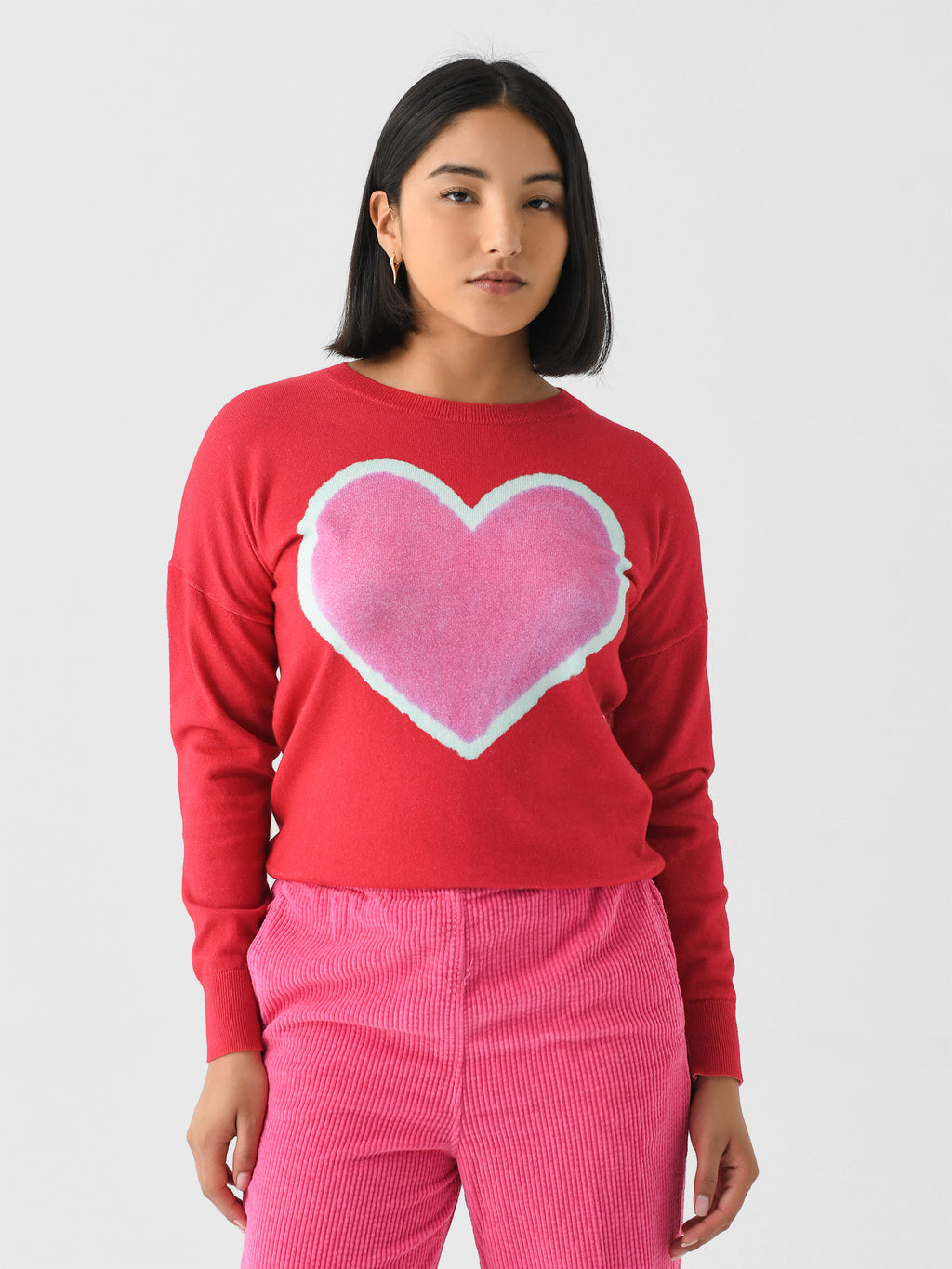 J Society Women's Heart Crew Sweater - Saint Bernard