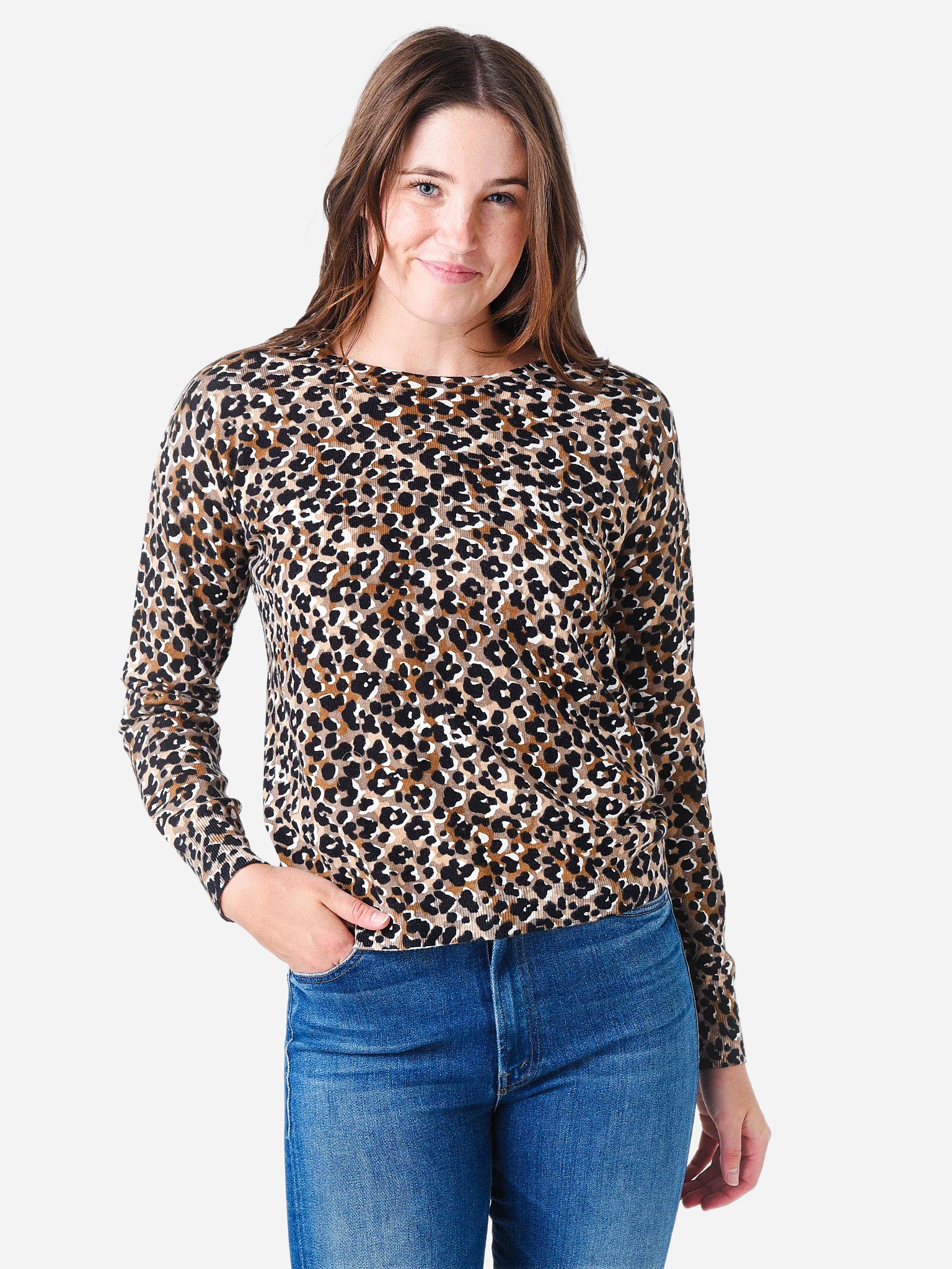 J Society Women's Patterned Crew Neck Sweater - Saint Bernard