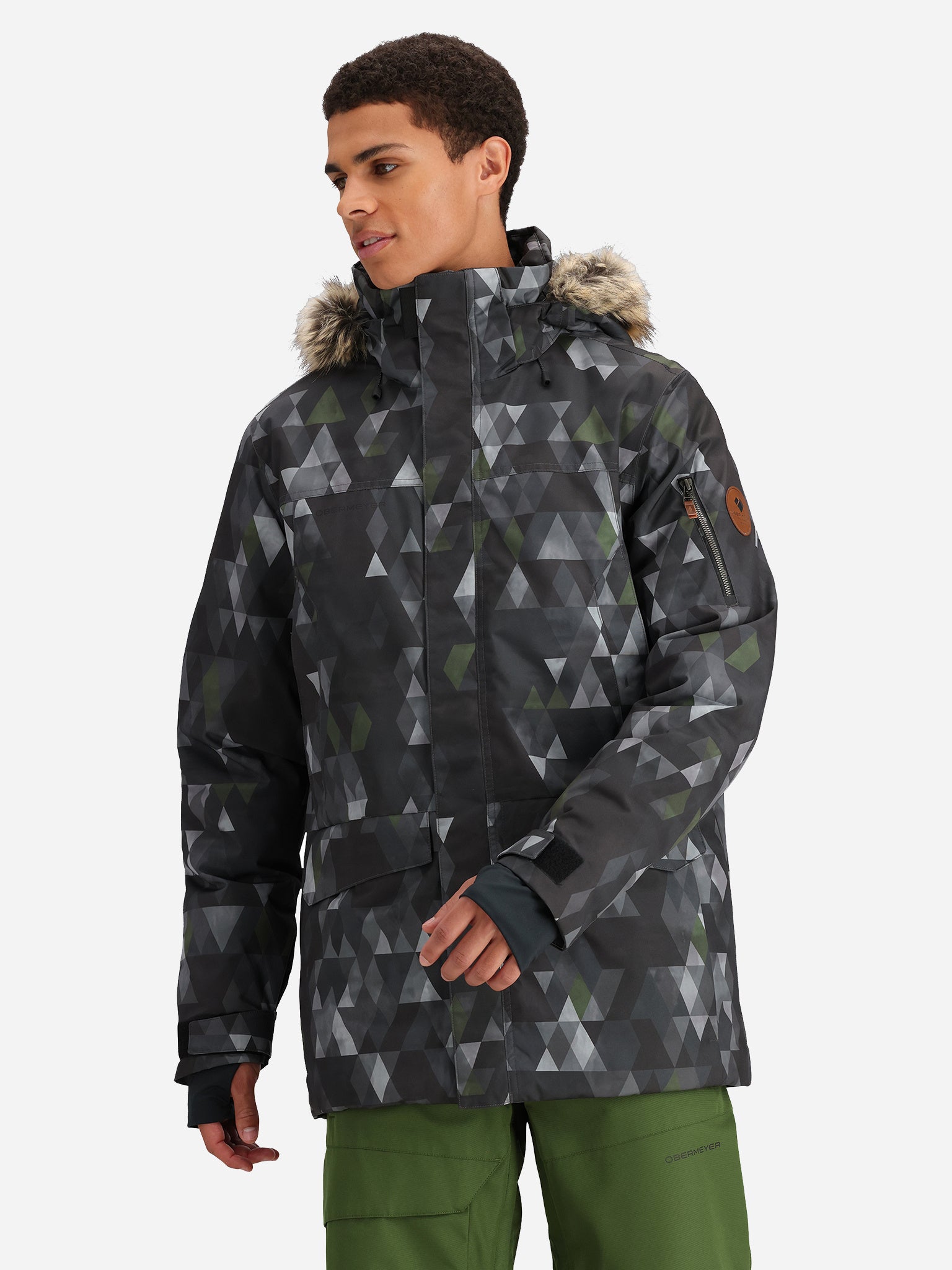 Obermeyer Men's Ridgeline Jacket w/ Faux Fur - Saint Bernard