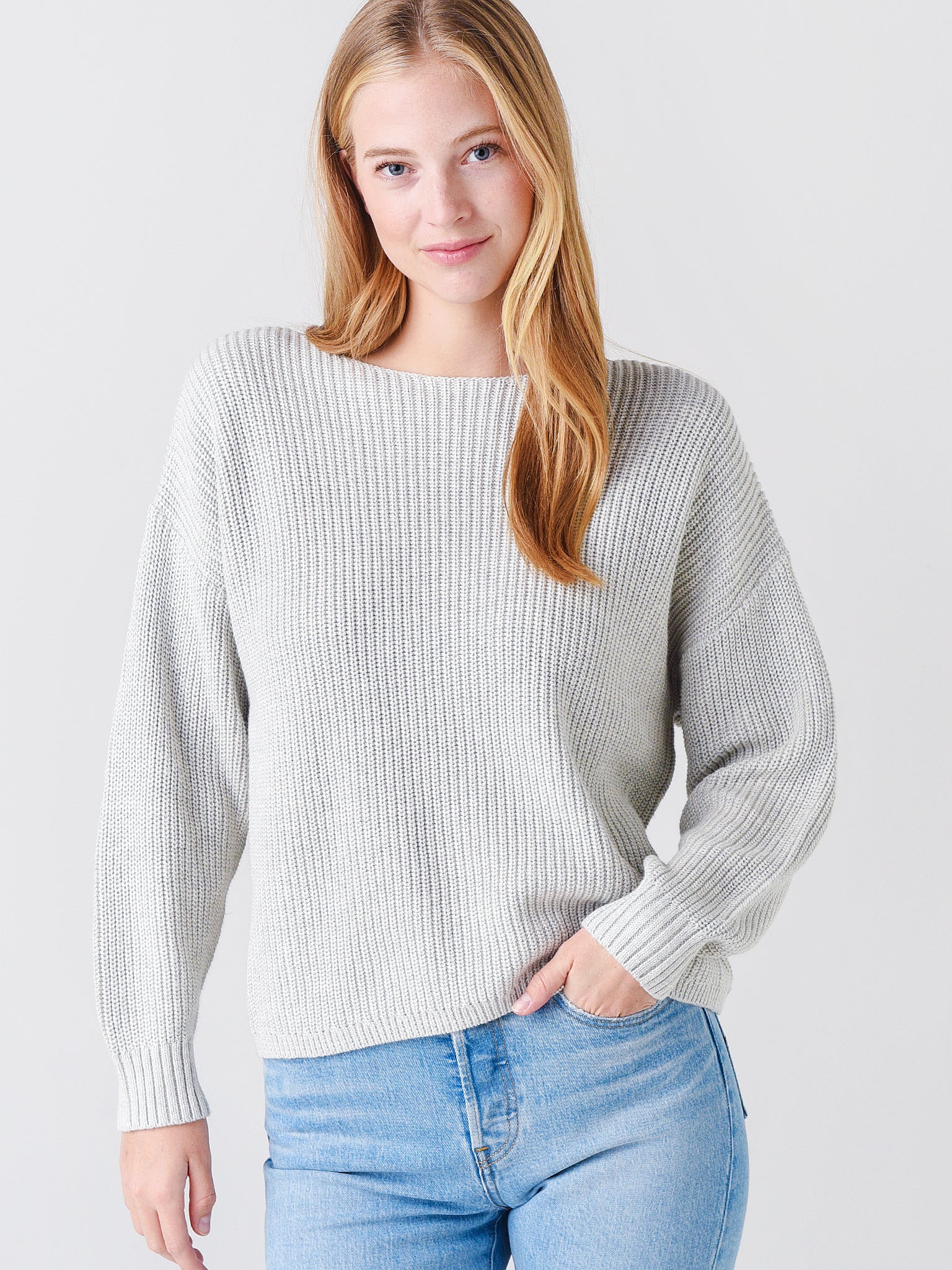 J Society Women's Cotton Shaker Sweater - Saint Bernard