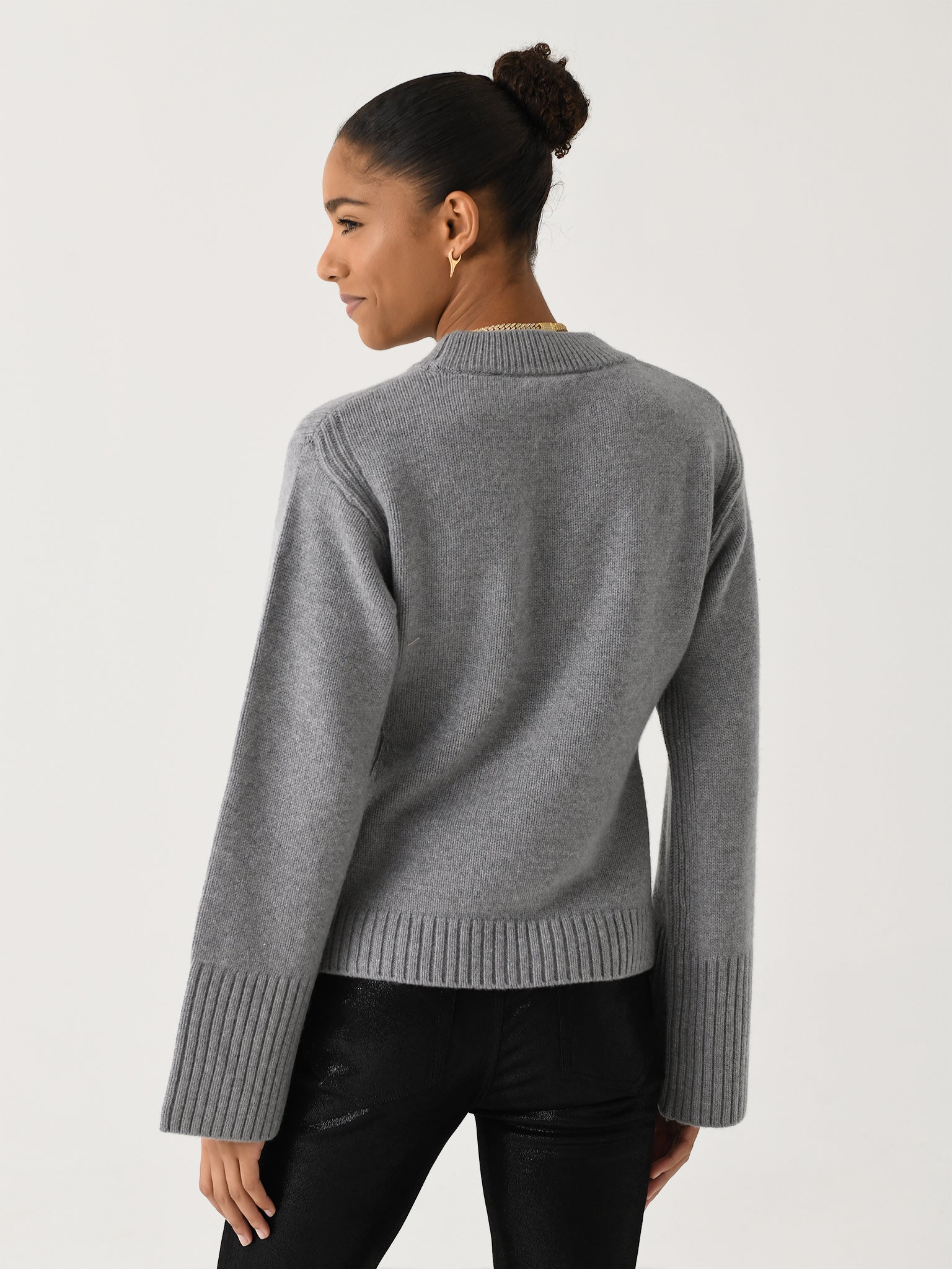 White + Warren Women's Merino Cashmere Waisted Crewneck | $445.00
