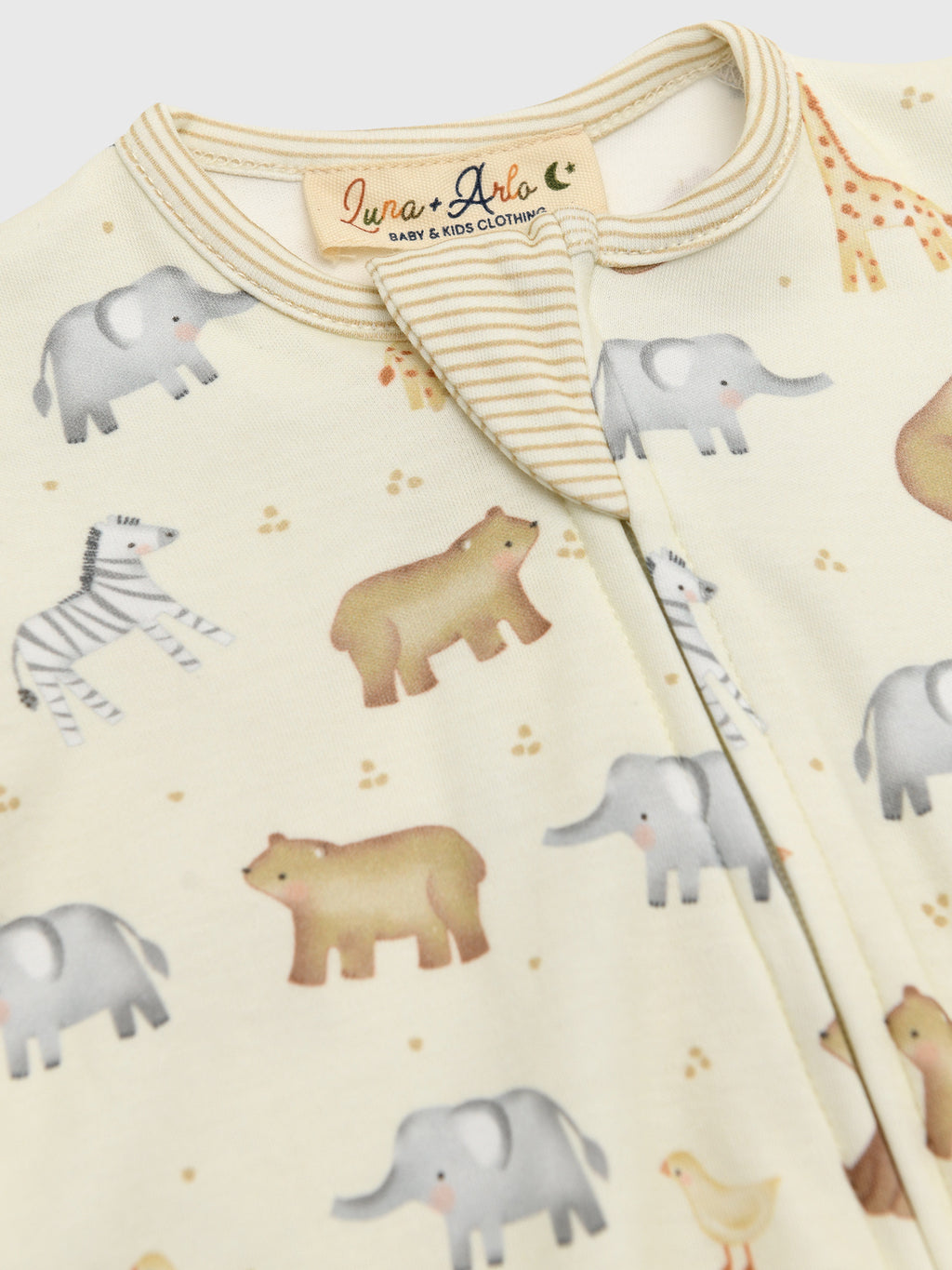Magnolia Baby Baby Boys' Safari Zip Footie - Saint Bernard