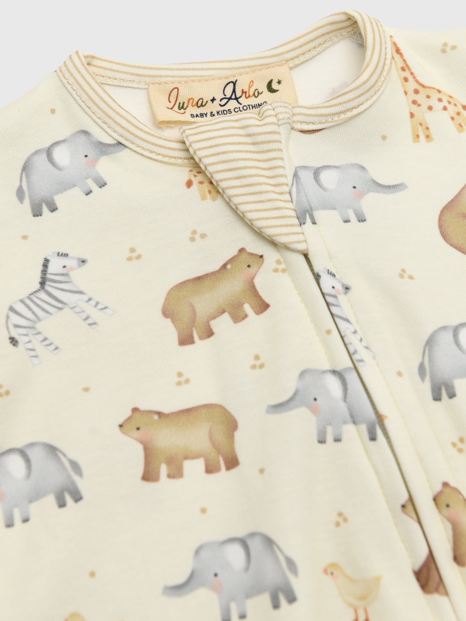 Magnolia Baby Baby Boys' Safari Zip Footie - Saint Bernard