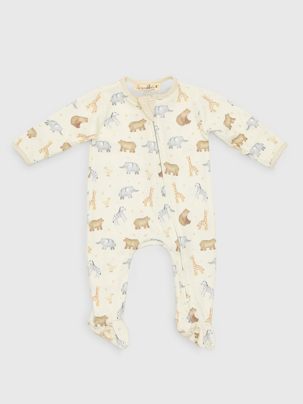 Magnolia Baby Baby Boys' Safari Zip Footie - Saint Bernard