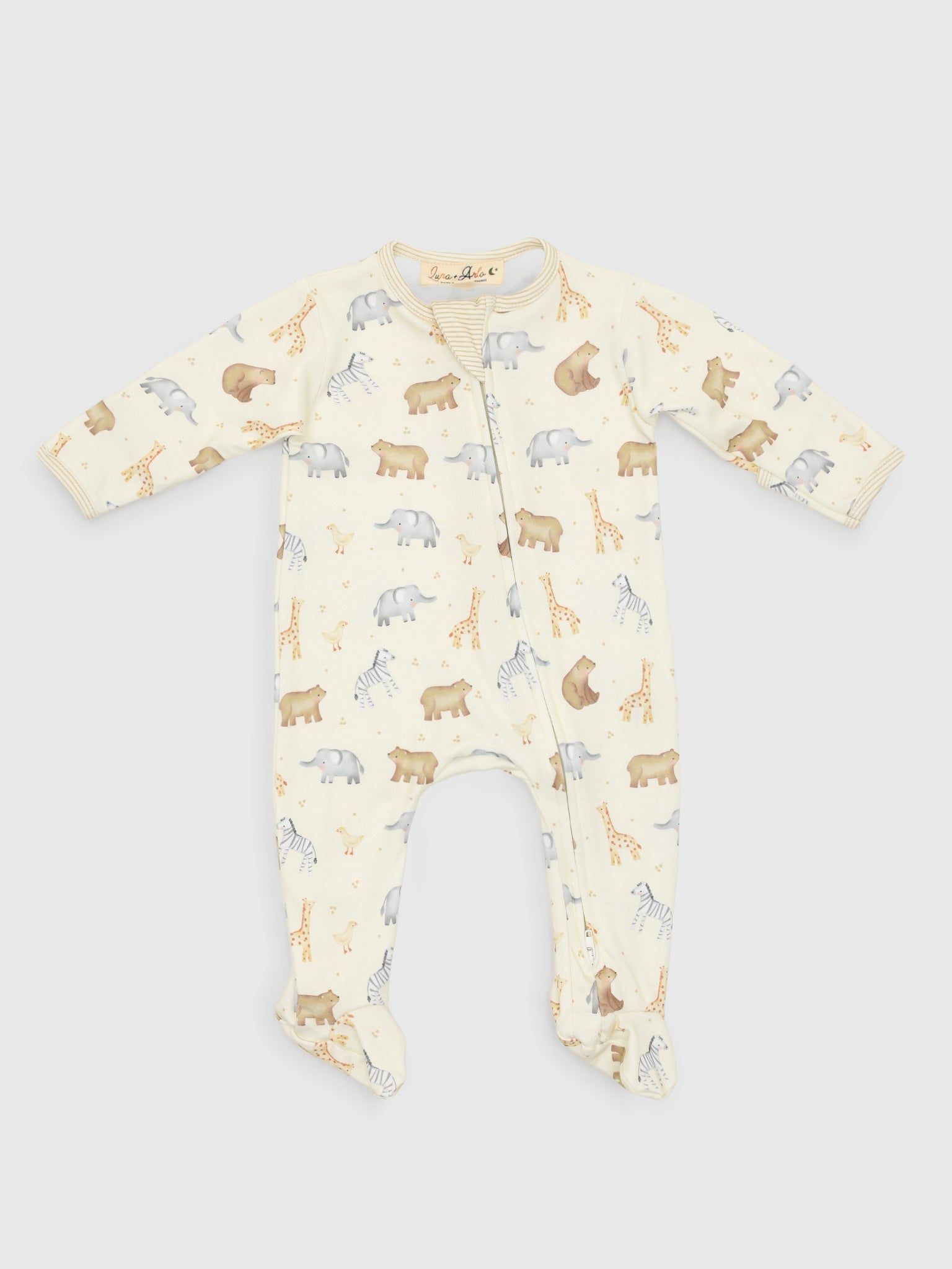 Magnolia Baby Baby Boys' Safari Zip Footie - Saint Bernard
