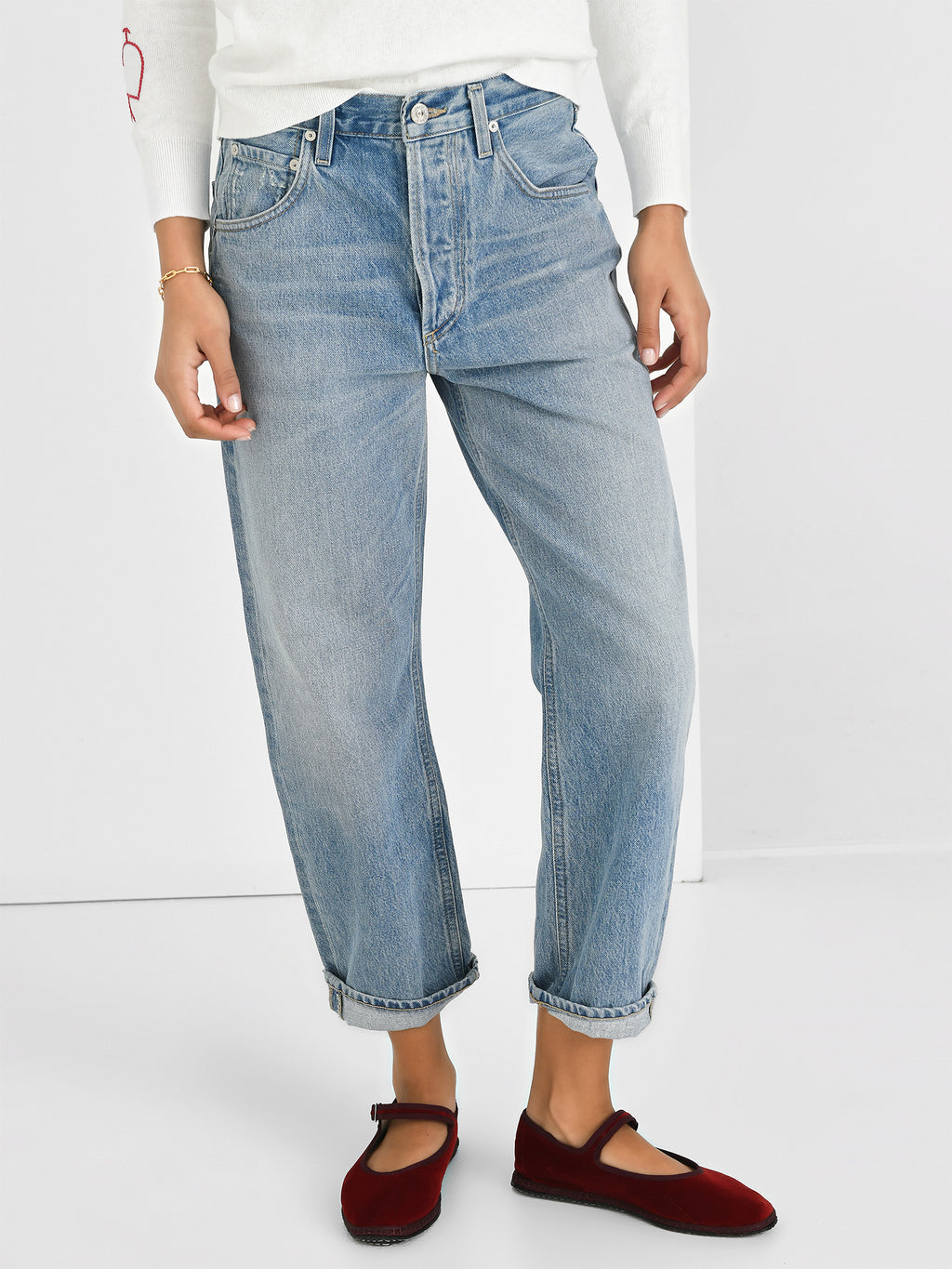 Citizens Of Humanity Women's Dahlia Bow Leg Baby Roll Jean - Saint Bernard