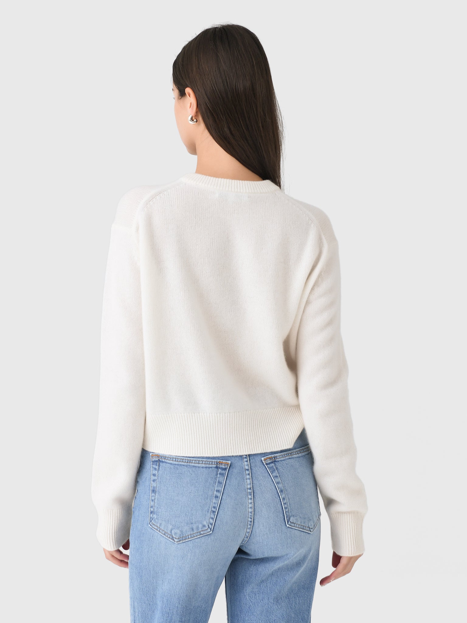 White + Warren Women's Cashmere Sardine Embroidered Crewneck