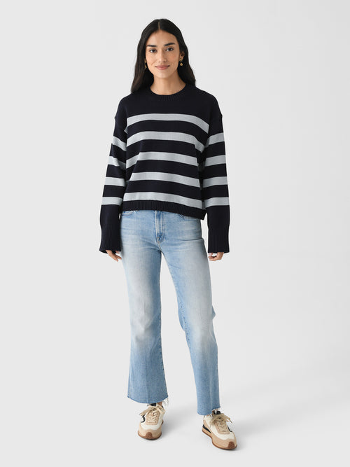 White + Warren Women's Organic Cotton Easy Crewneck