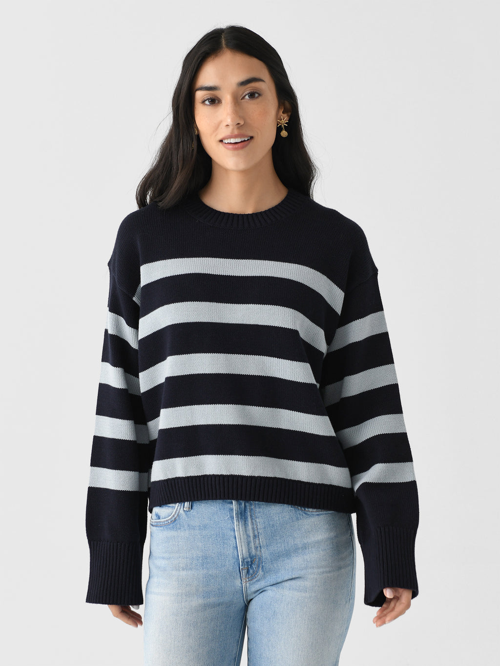 White + Warren Women's Organic Cotton Easy Crewneck - Saint Bernard