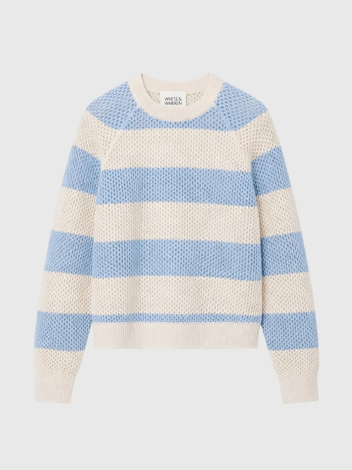 White & Warren Women's Bouclé Mesh Sweatshirt