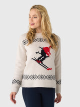 White + Warren Women's Cashmere Blend Ski Crewneck Sweater - Saint Bernard