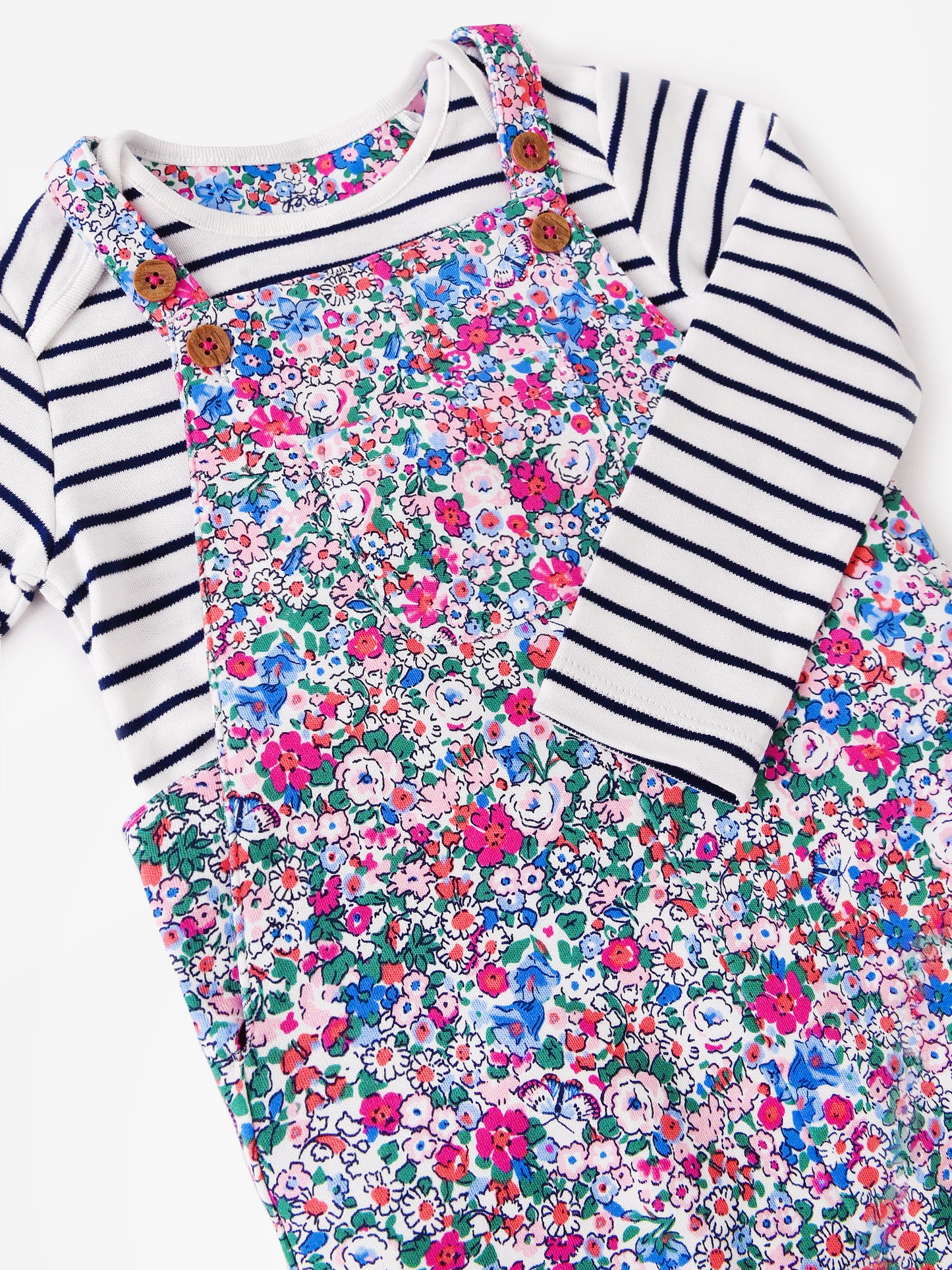 Joules Baby Girls' Butterfly Ditsy Overall Set - Saint Bernard