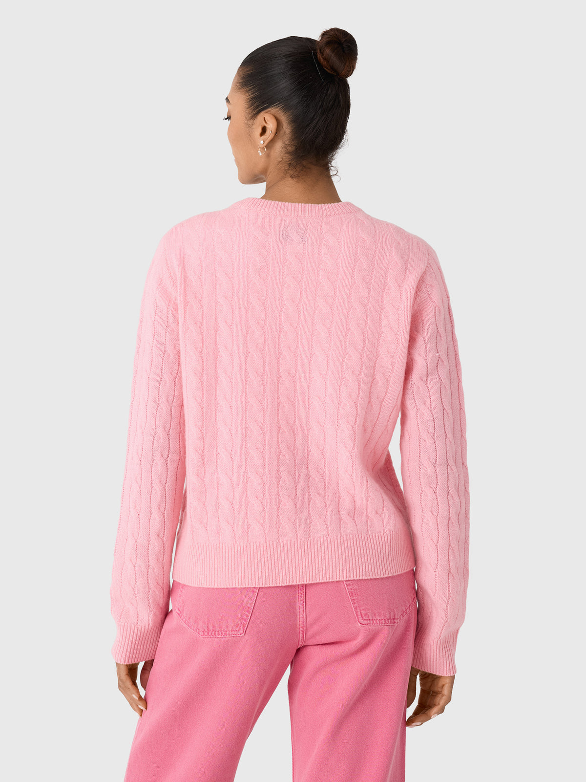 White & Warren Women's Cashmere Cable Crewneck Sweater - Saint Bernard