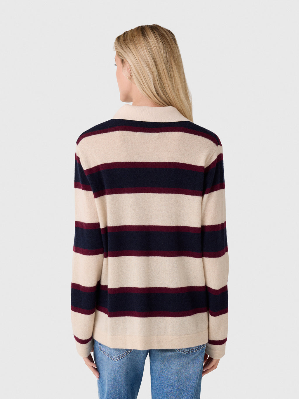 White & Warren Women's Cashmere Rugby Polo Sweater - Saint Bernard