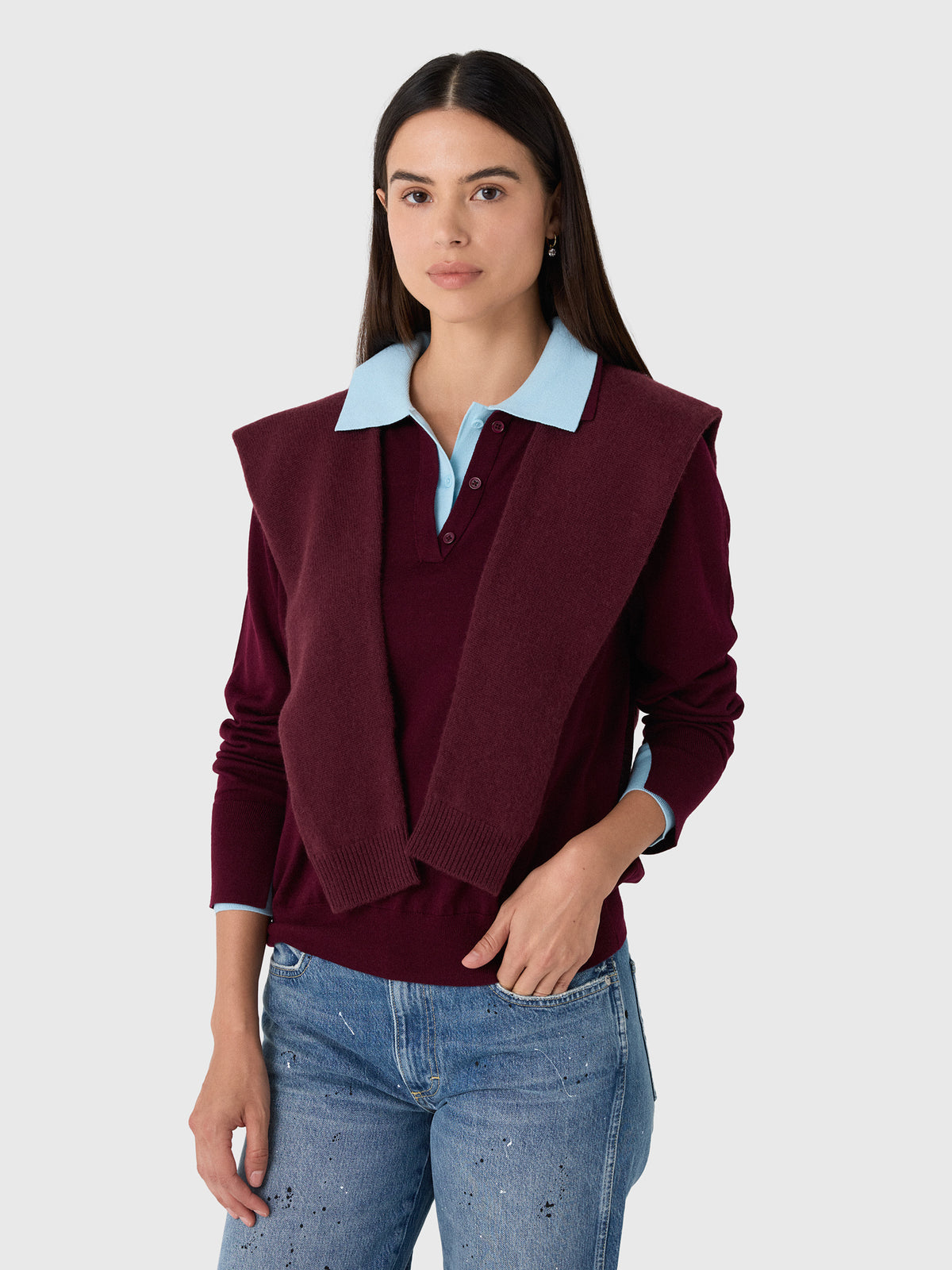 White & Warren Women's Cashmere Blend Sweater Scarf - Saint Bernard