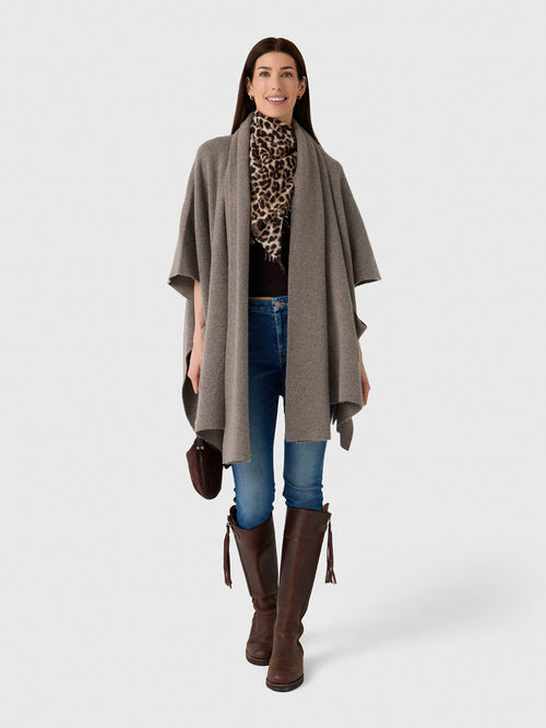 White & Warren Women's Cashmere Blend Poncho - Saint Bernard