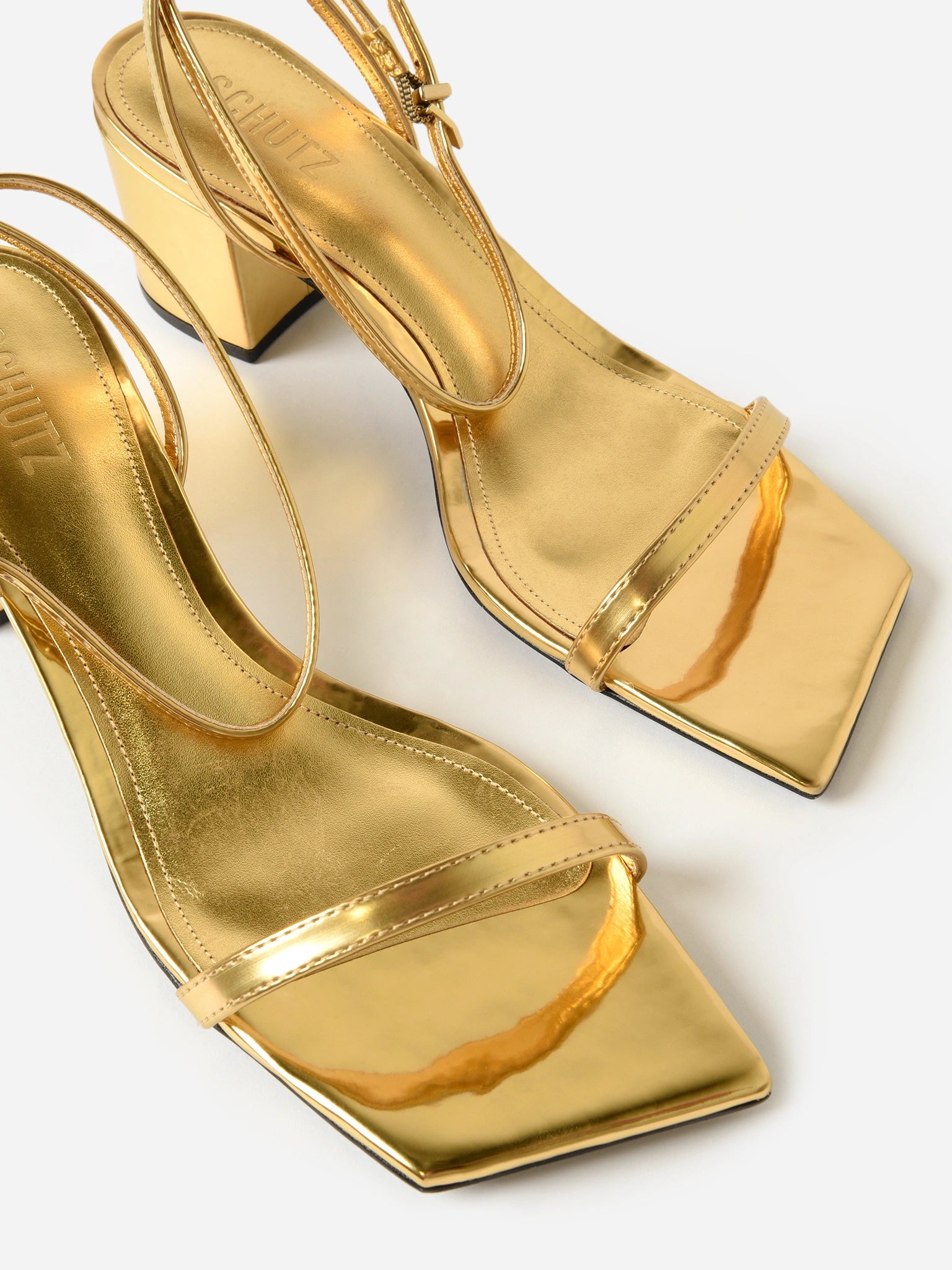 Schutz Women's Kendall Specchio Leather Heel Sandal | $31.90