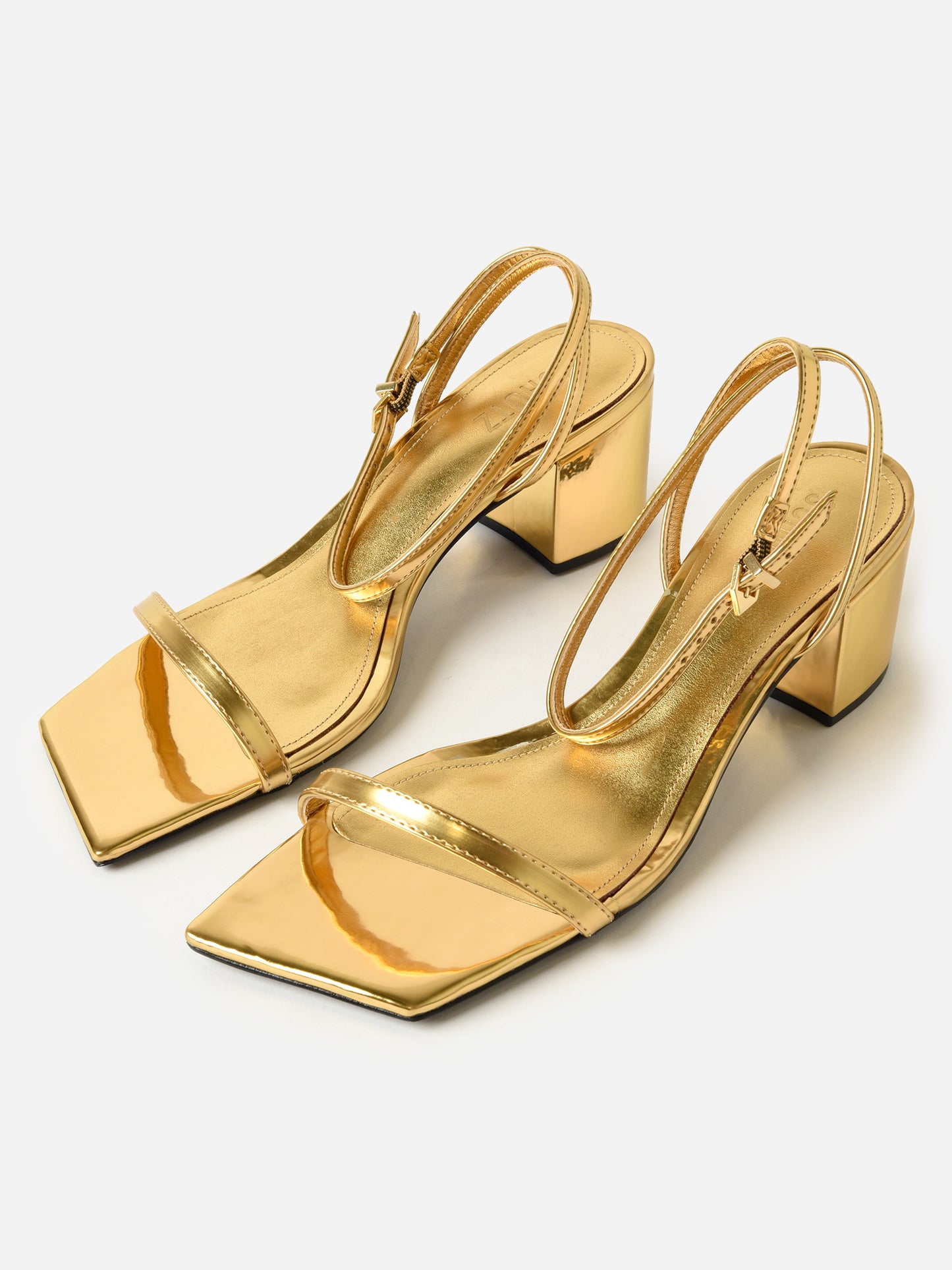 Schutz Women's Kendall Specchio Leather Heel Sandal - Saint Bernard