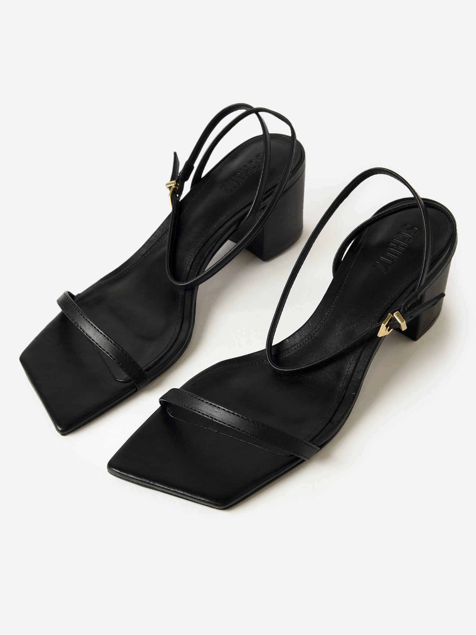 Schutz Women's Kendall Leather Heel Sandal - Saint Bernard