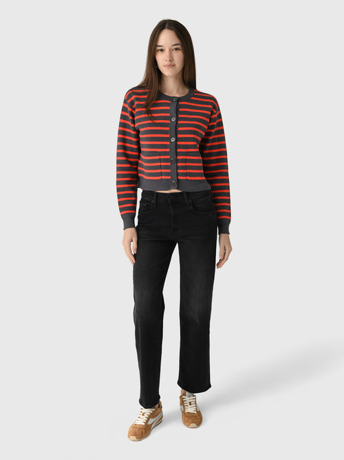 Eche Women's Striped Button Front Cardigan