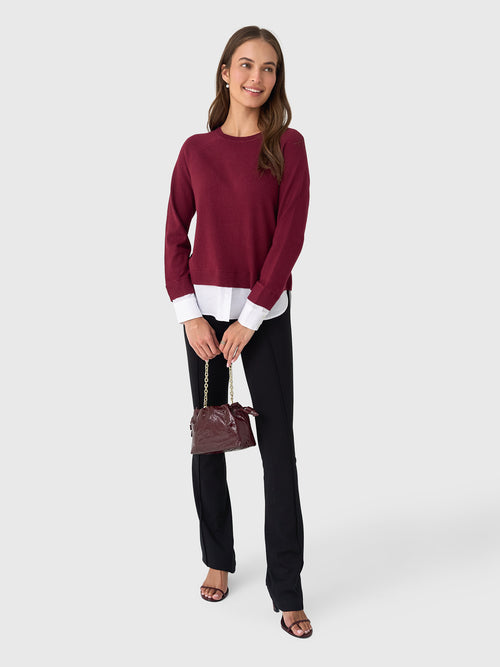 Eche Women's Crewneck Two-Fer Sweater