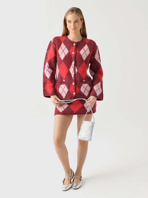 Kitri Women's Susan Argyle Knit Mini Skirt