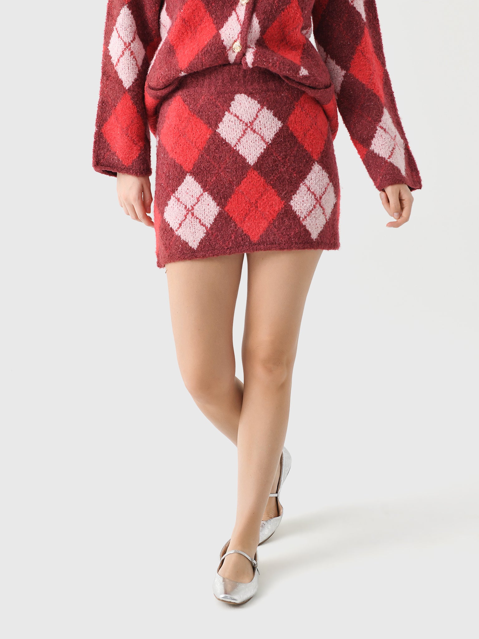 Kitri Women's Susan Argyle Knit Mini Skirt - Saint Bernard