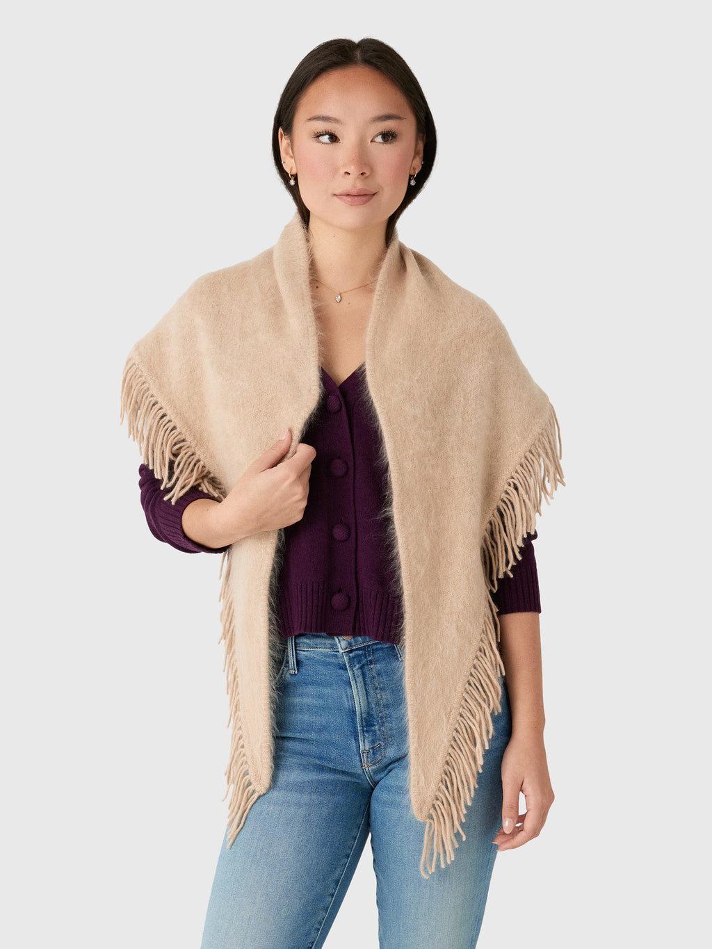 White & Warren Women's Cashmere Blend Triangle Scarf - Saint Bernard