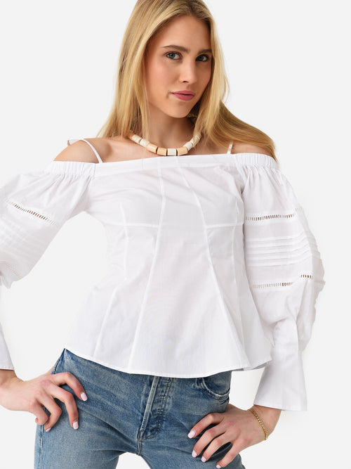 Simkhai Women's Whitney Puff Sleeve Top