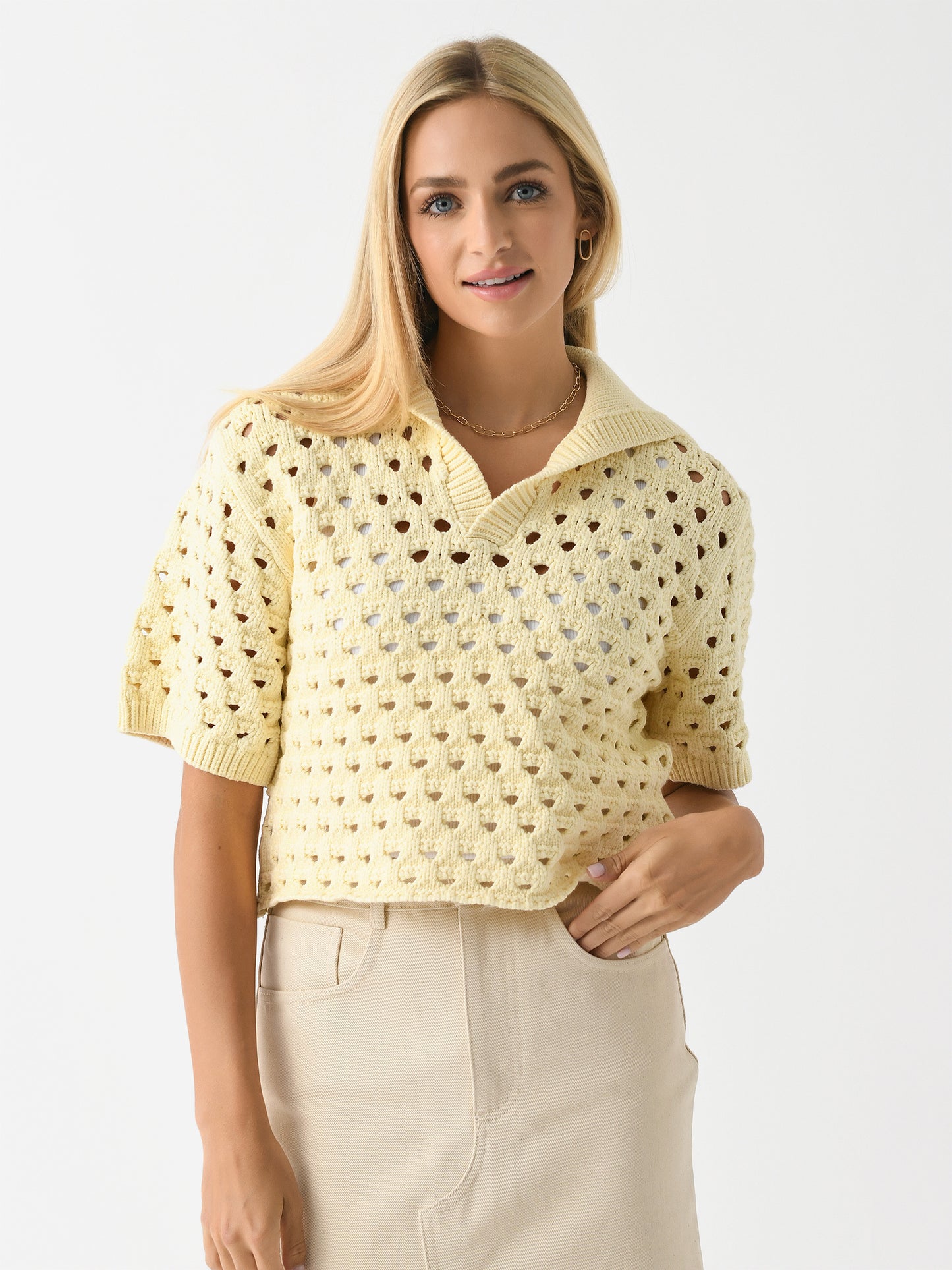Les Coyotes De Paris Women's Knitted Short Sleeve Polo - Saint Bernard