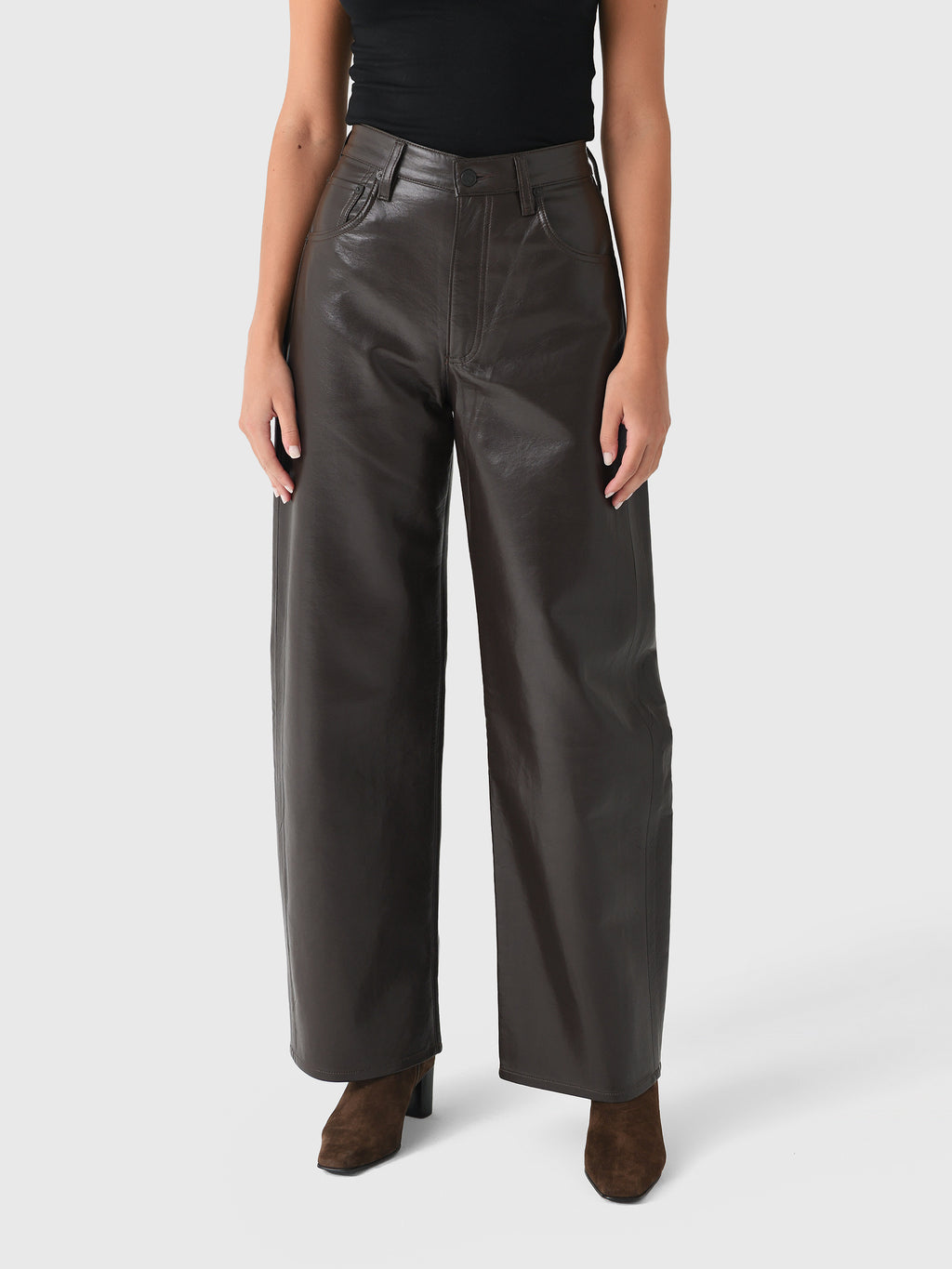 Citizens Of Humanity Women's Ayla Baggy Leather Pant - Saint Bernard