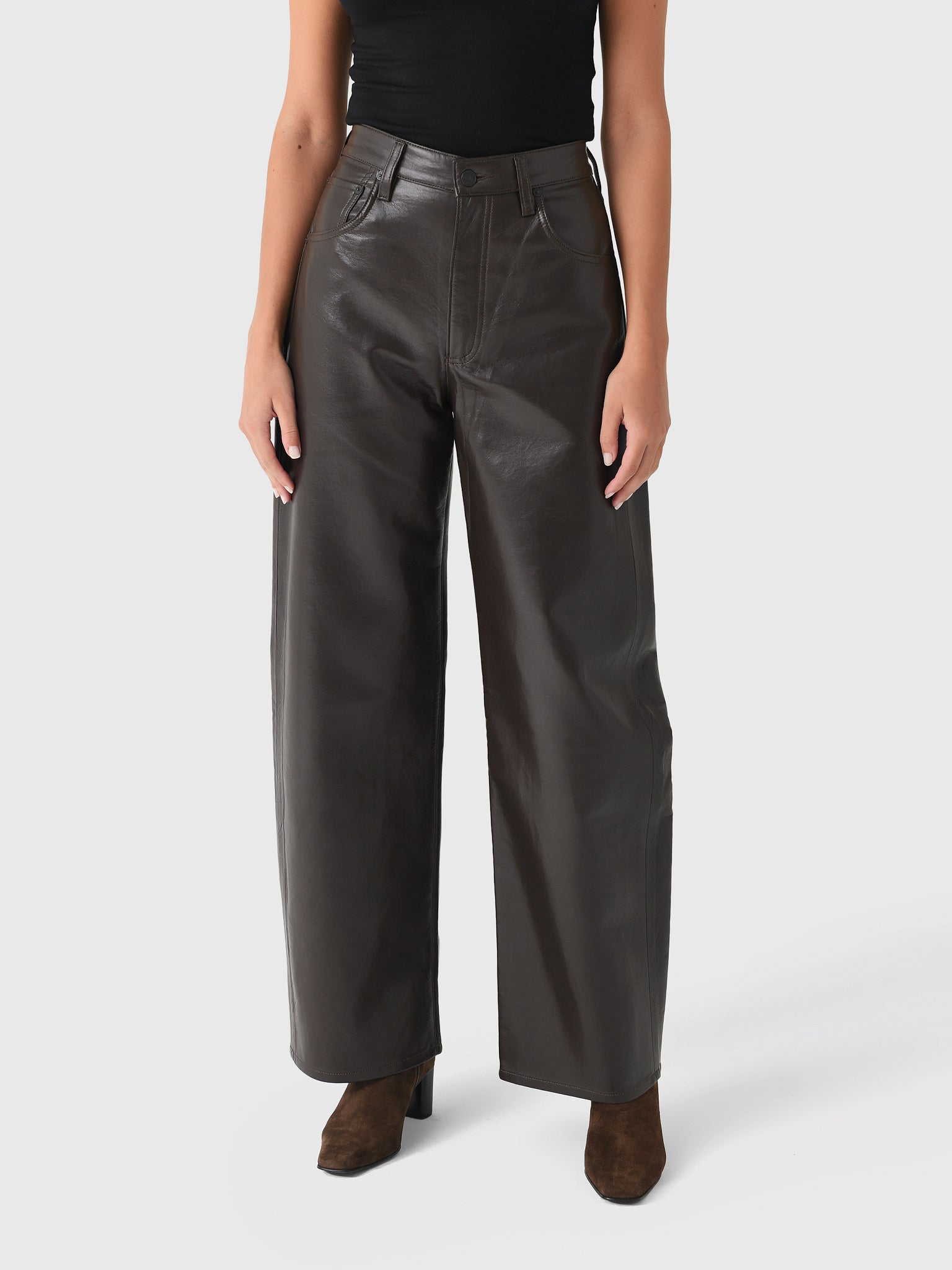 Citizens Of Humanity Women's Ayla Baggy Leather Pant - Saint Bernard