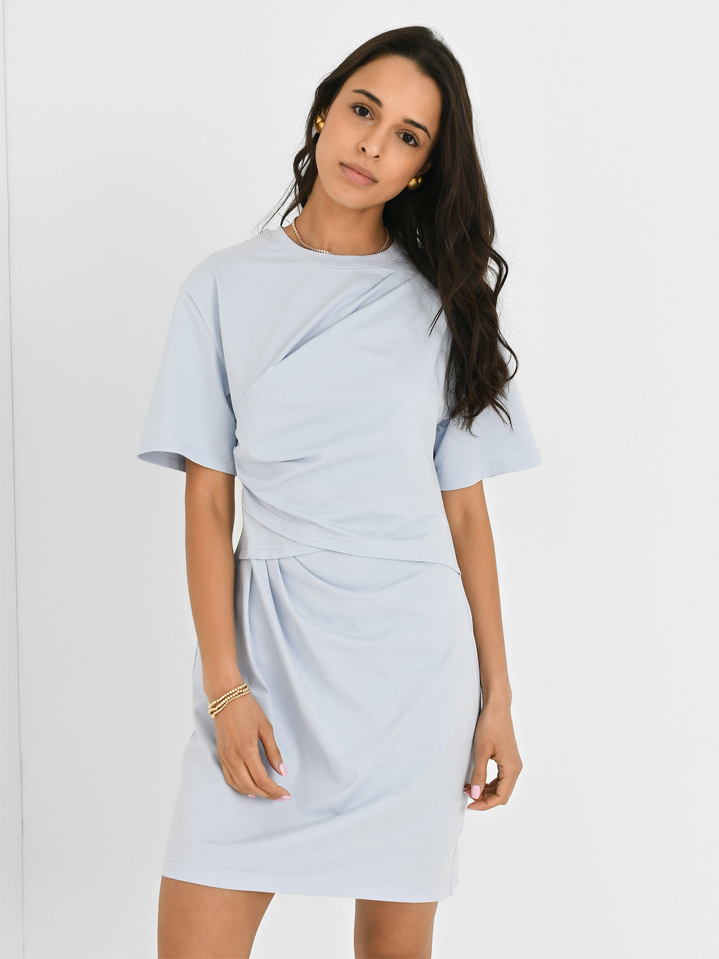 Simkhai Women's Zeus Draped T-Shirt Dress - Saint Bernard