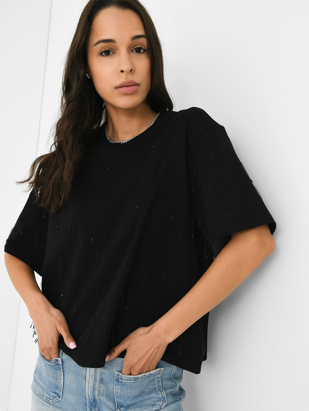 Simkhai Women's Amaru Embellished Tee - Saint Bernard
