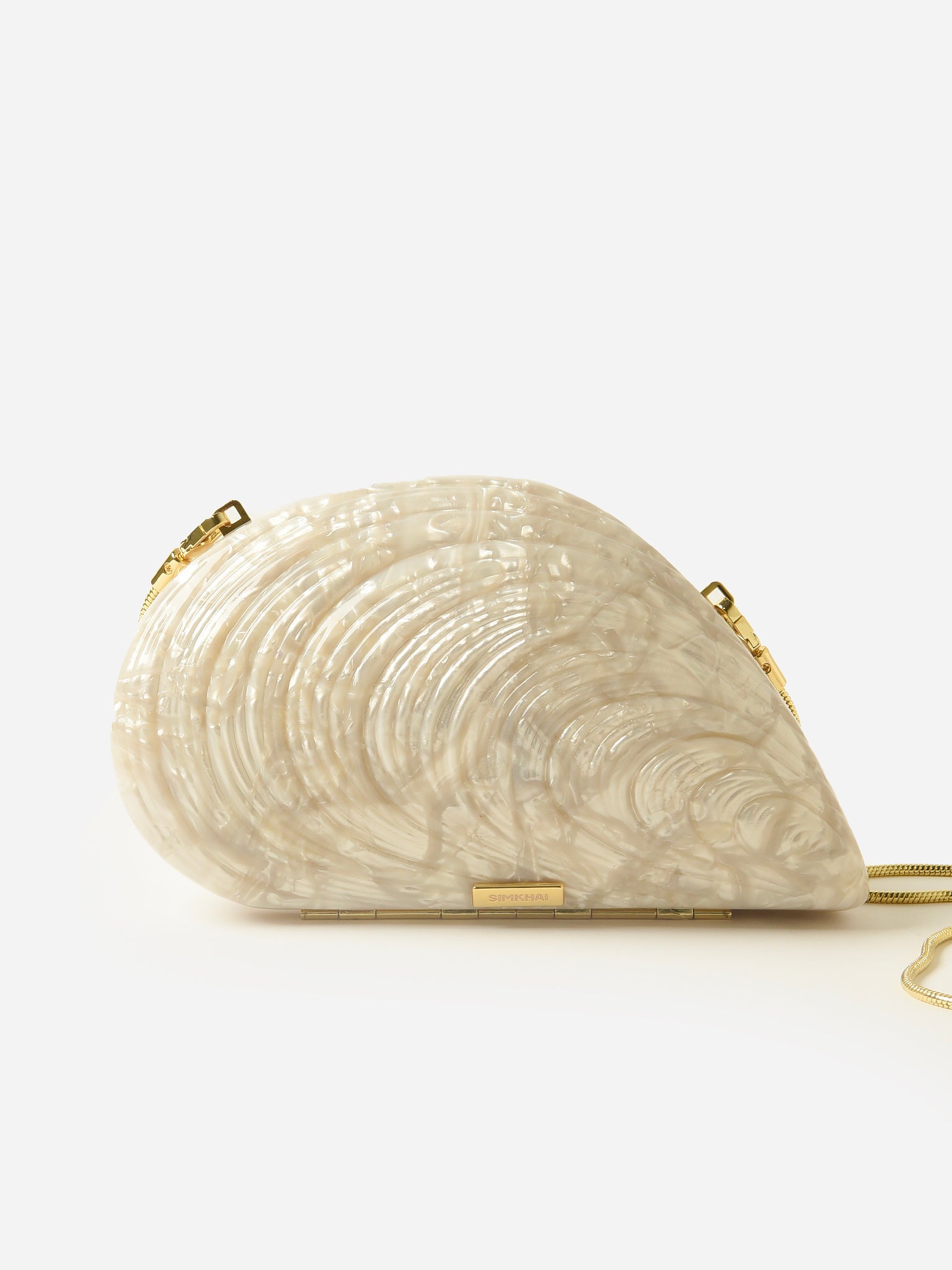 Simkhai Bridget Acrylic Oyster Shell Clutch - Saint Bernard