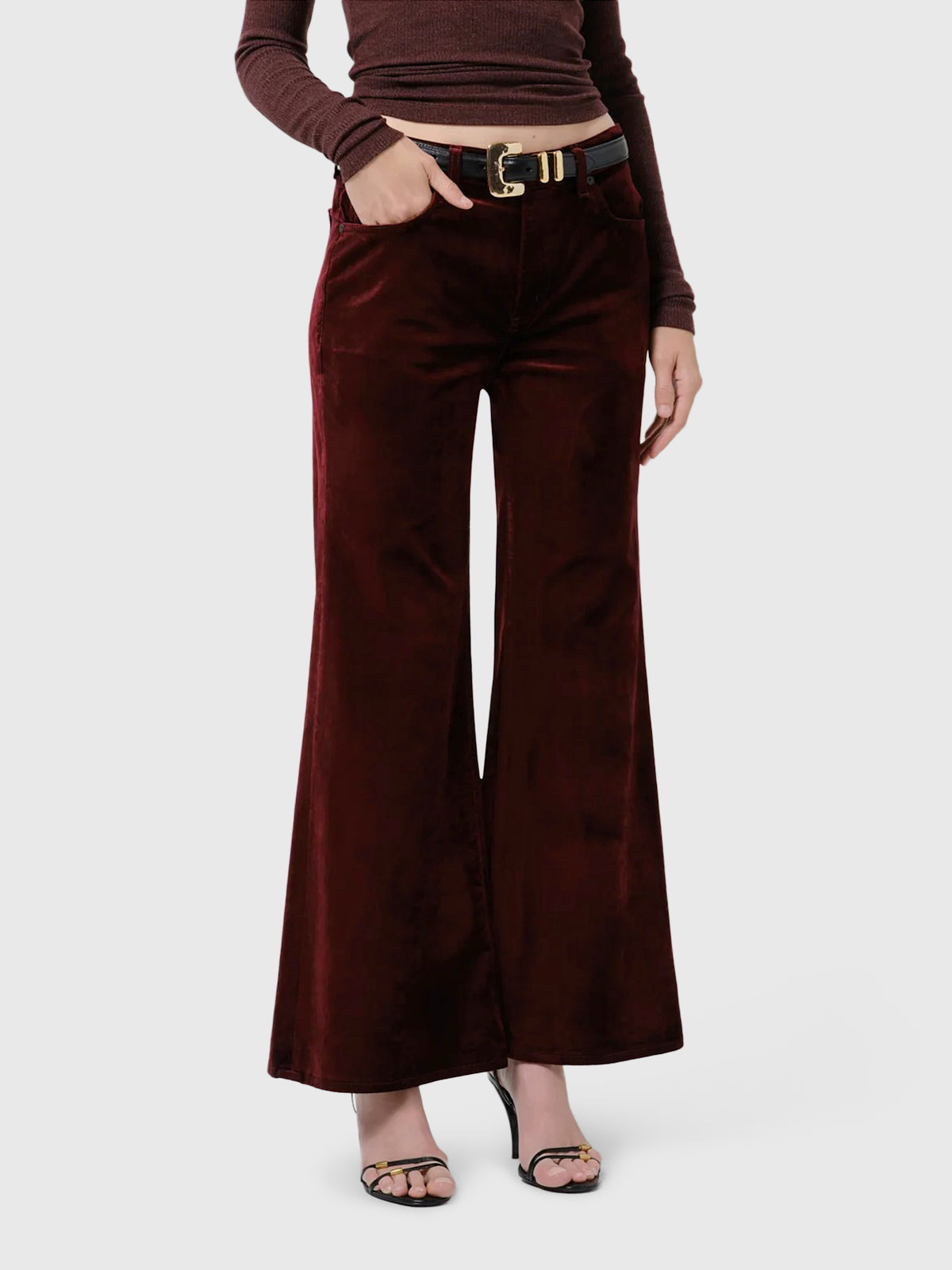 Citizens Of Humanity Women's Kimberly 70s Flare Velvet Pant - Saint Bernard