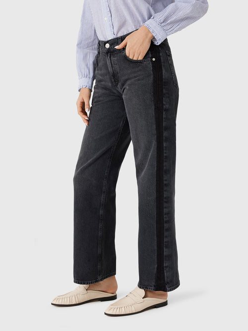 Citizens Of Humanity Women's Lindz Easy Straight Tuxedo Stripe Jean - Saint Bernard