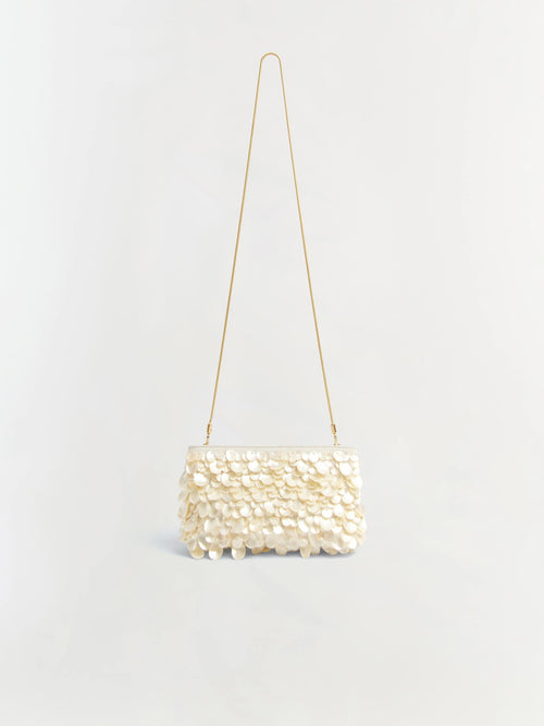 Simkhai Reese Natural Shell Beaded Clutch