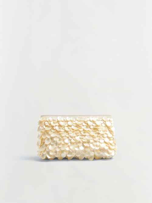 Simkhai Reese Natural Shell Beaded Clutch
