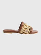 Simkhai Women's Caspian Raffia Netted Sandal - Saint Bernard