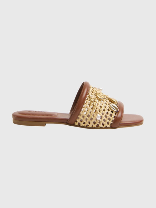 Simkhai Women's Caspian Raffia Netted Sandal