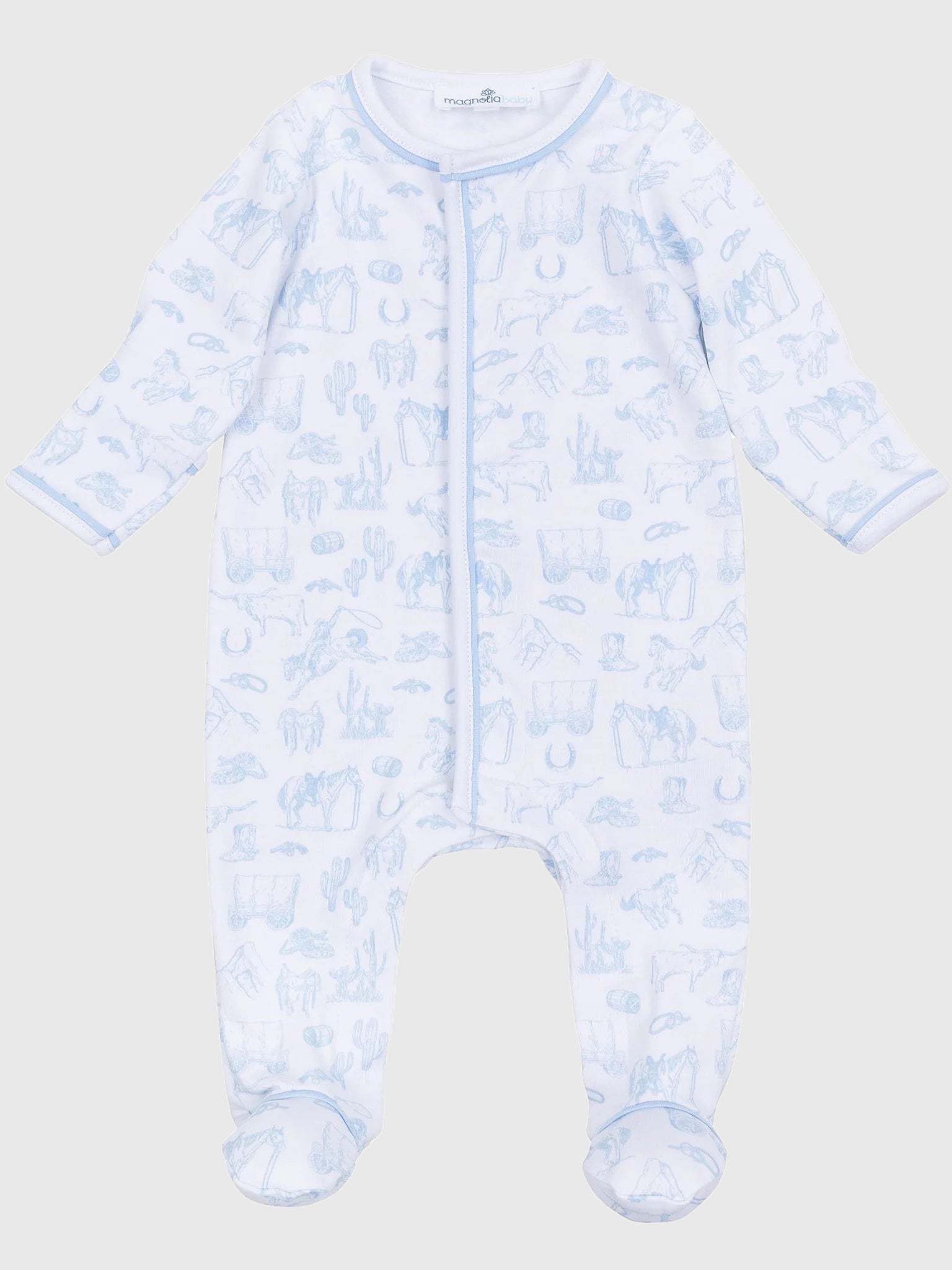 Magnolia Baby Baby Wild West Toile Footie - Saint Bernard